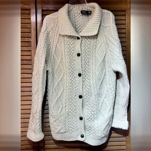 Standum Vintage Irish Cable Knit Fisherman's Cardigan Sweater